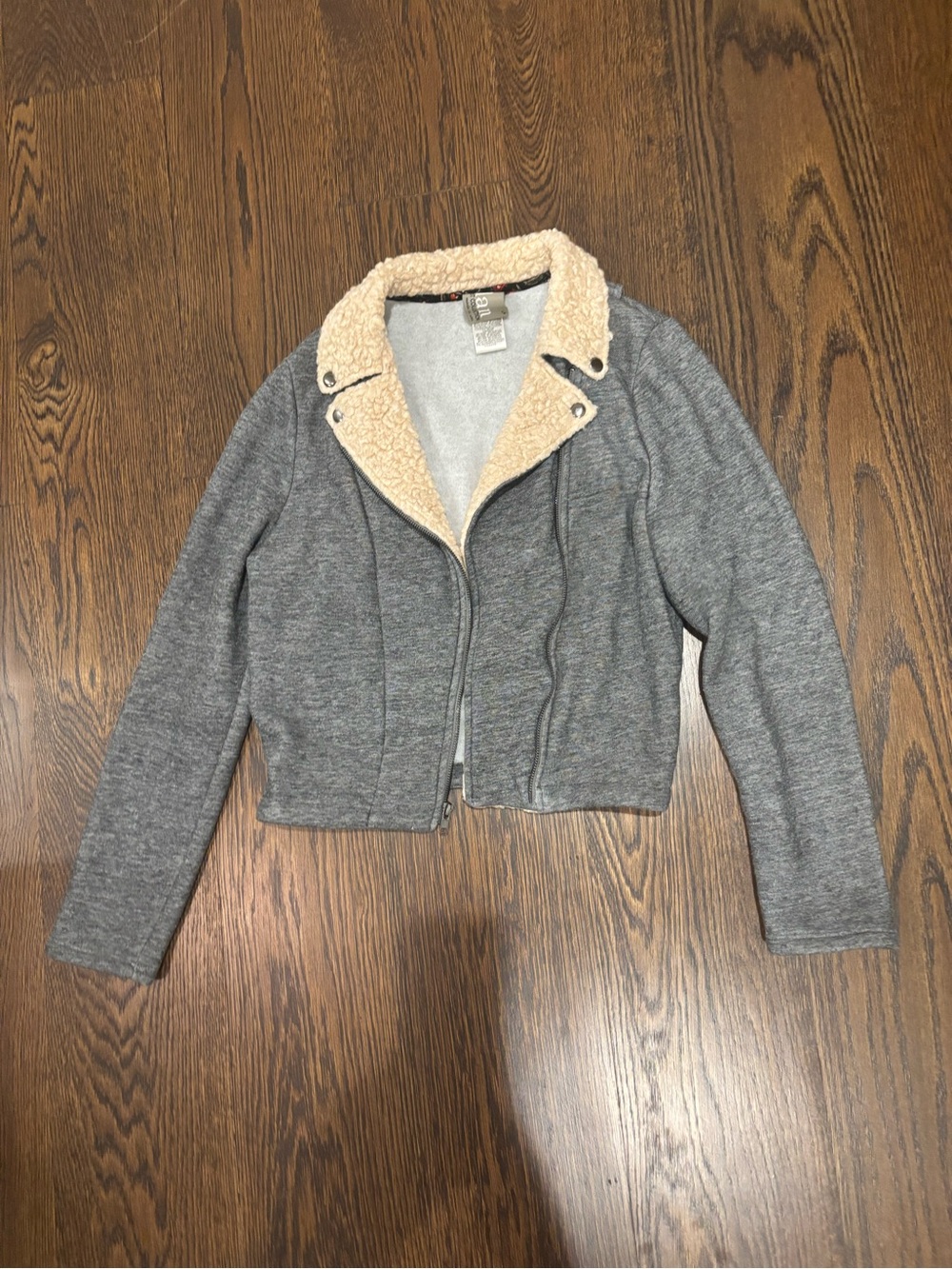 dolan Grey Jacket with Cream Sherpa Collar